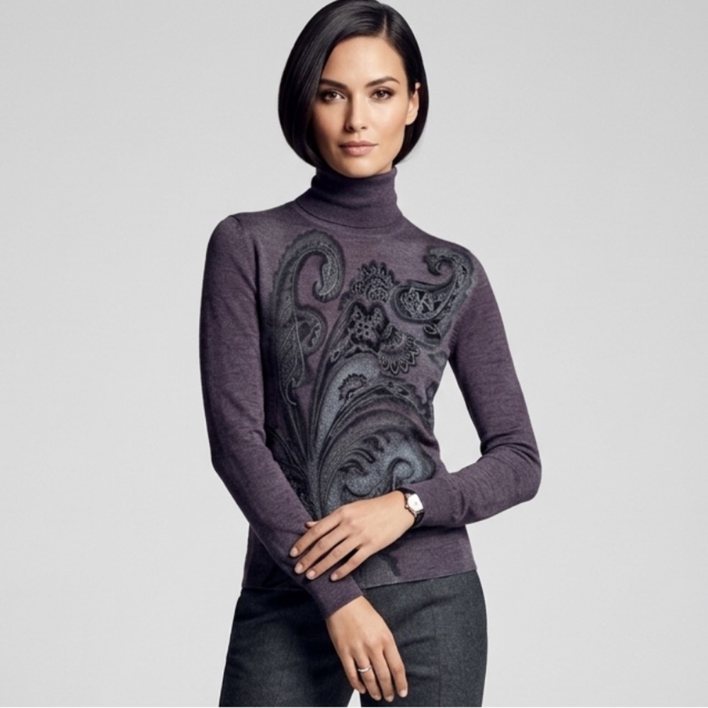 Etro Milano turtle neck floral print sweater